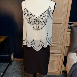 ‘Teen’ formal black and white dress